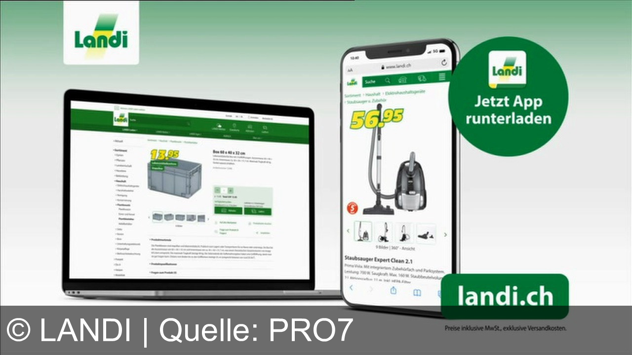 TV Werbung landi - Landi Tiefpreis Hit: Top Qualität zum Tiefpreis – z.B. Staubsauger Prima Vista Expert Clean 2.1 für 56.95 CHF. Jetzt auf landi.ch entdecken oder die App herunterladen!
