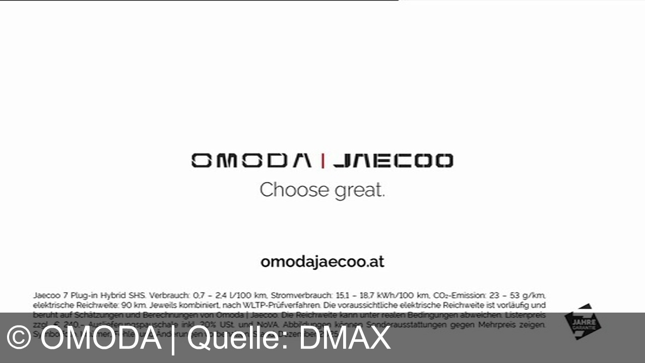 TV Werbung omoda - Der neue OMODA Jaecoo JQ7 Plug-in Hybrid – stylisches Design, Panorama-Glasdach und innovative Technik. Erlebe Greatness ab 35.990 €! Choose Great.