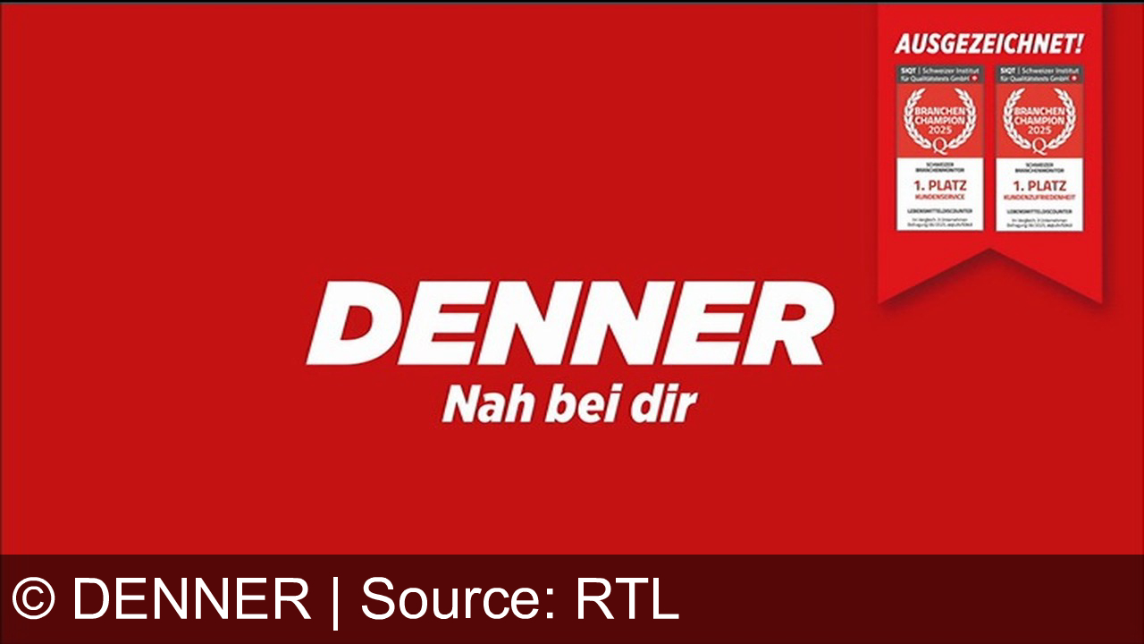 TV Werbung denner - AUSGEZEICHNET! Branchen-Champion 2025. Denner Hackfleisch -20%, JP. Chenet Cabernet/Syrah Pays d'Oc IGP -51%, Capri-Sun 1/2 Preis. Denner - nah bei dir.