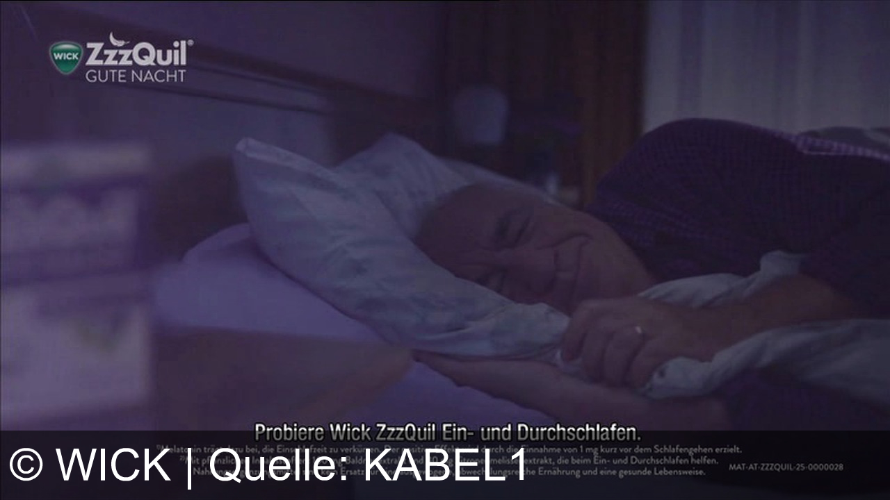 TV Werbung wick - WICK-ZzzQuil präsentiert die Champions des Alltags. Goldmedaille im Enkelkinderheben? Nein, er hat einfach besser geschlafen. WICK-ZzzQuil mit Melatonin zum Ein- und Durchschlafen. Probiere Wixiquil Ein- und Durchschlafen.