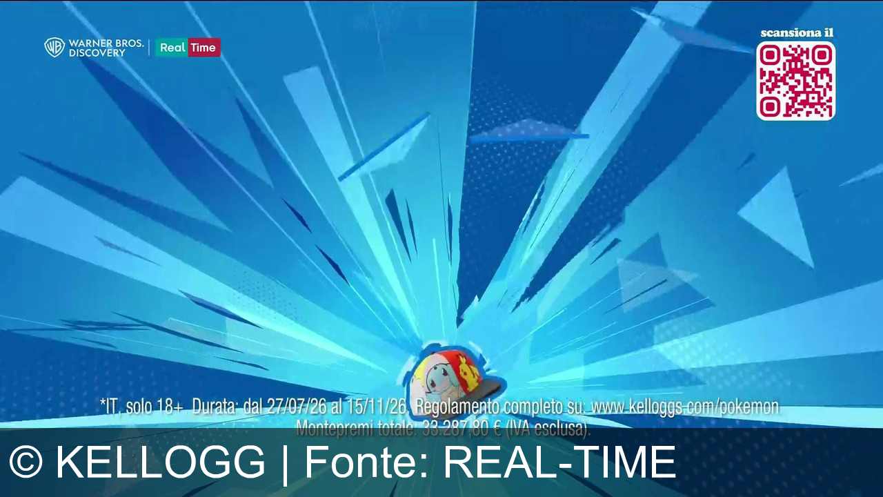 TV Werbung kellogg - Inizia la giornata con l'energia dei cereali Kellogg's e il mitico gallo: prova a vincere fantastici premi Pokémon ogni giorno!