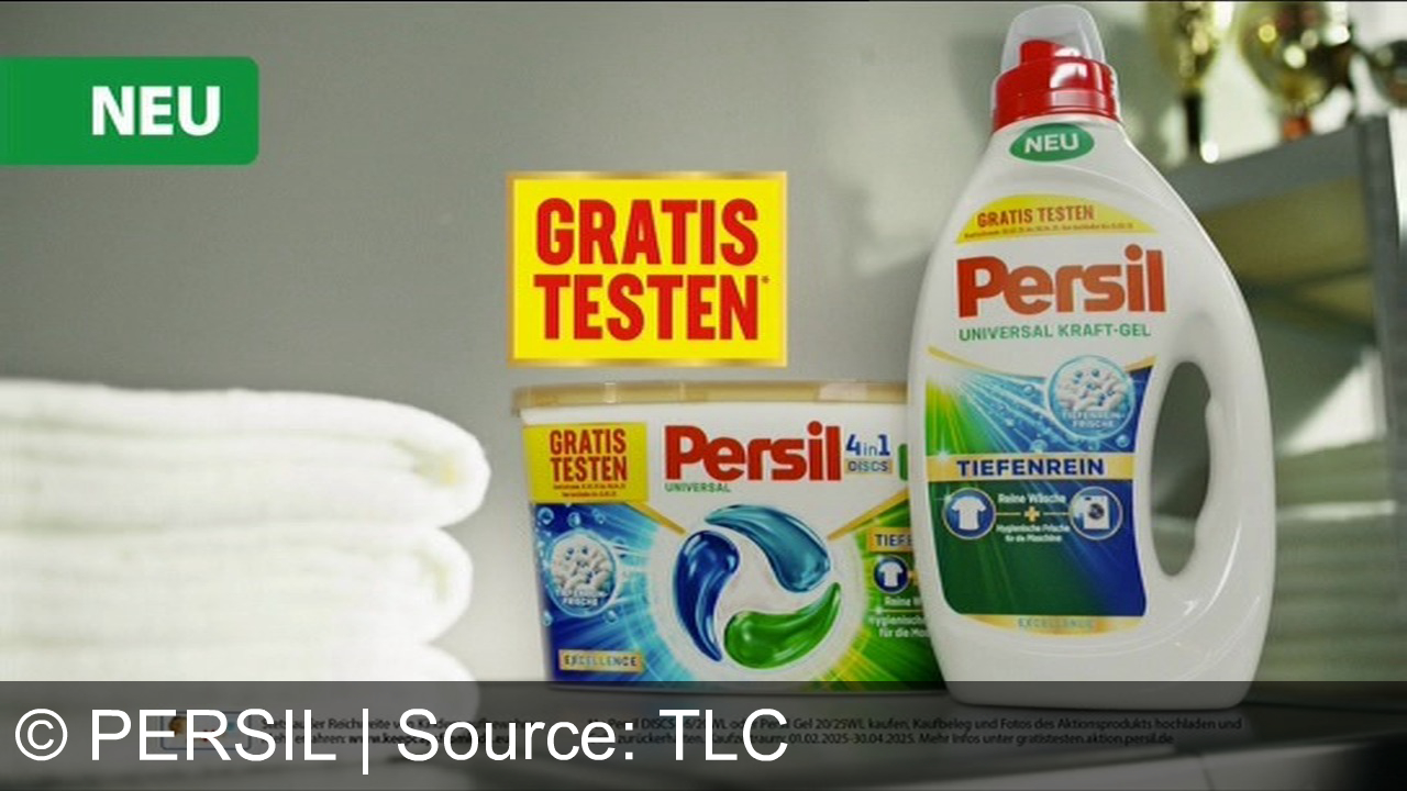 TV Werbung persil - "Persil. Egal wie hart das Spiel war, das neue Persil-Kraftgel lässt dich wieder frisch durchstarten. Persil mit Tiefenreinfrische. Für beste Fleckentfernung, selbst bei hartnäckigen Flecken und eine hygienisch saubere Maschine. Das ist Persils Tiefenreinversprechen. Persil. Weil du immer dein Bestes gibst. Jetzt Persil Tiefenreinfrische gratis testen. Außer Reichweite von Kindern aufbewahren."