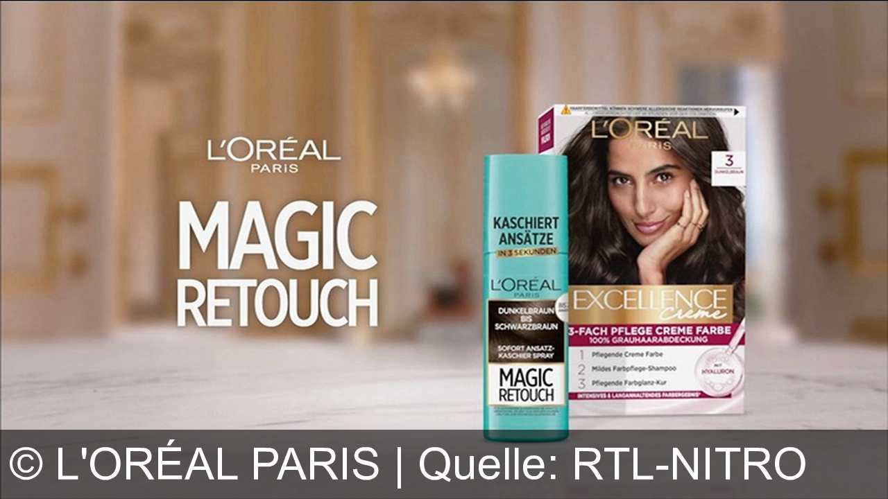 TV Werbung l'oréal paris - Verwandle Grau in Wow mit der Excellence Creme von L'Oréal Paris – 100% Grauhaarabdeckung, Dreifach-Pflege mit Hyaluron und Magic Retouch Ansatzkaschierer. Weil du es dir wert bist!