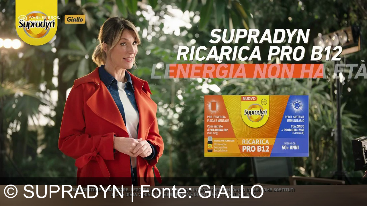 TV Werbung supradyn - Con Supradyn Ricarica Pro B12, l’energia non ha età! Alto dosaggio di vitamina B12 e probiotici: per chi vuole sentirsi al meglio, dai 50 anni in su.