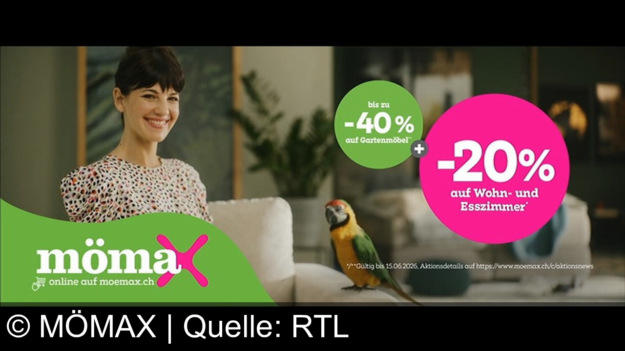 TV Werbung mömax - Jetzt bei Mömax: bis zu -40% auf Gartenmöbel und -20% auf Wohn- & Esszimmer. Tolle Möbel für Zuhause!