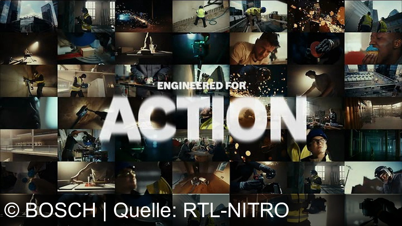 TV Werbung bosch - ENGINEERED FOR ACTION – Mit unserem Gerät wie ein Profi durchstarten! Celebrities und Macher setzen auf unsere Technik für echte Action im Alltag.