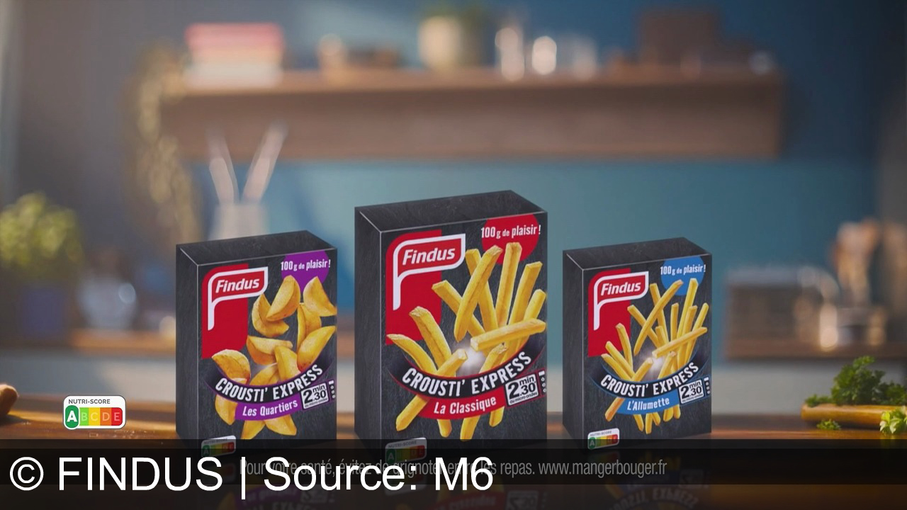 TV Werbung findus - Une vie pleine de saveurs avec Findus ! Fish and chips, pommes noisettes et Crousti Express croustillant en 2 min 30. Heureusement, il y a Findus !