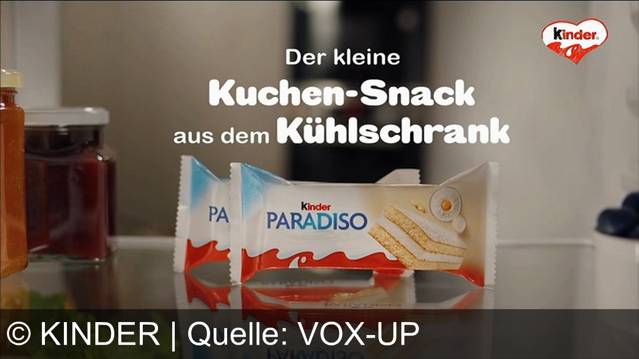 TV Werbung kinder - Kinder Paradiso – der kleine Kuchensnack aus dem Kühlschrank. Lockerer Kuchen und feine Milchcreme: Jetzt genießen, wie Promis und Familien es lieben!