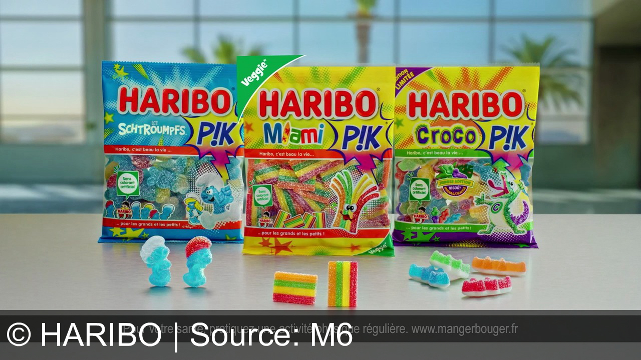 TV Werbung haribo - Haribo, c'est beau la vie pour les grands et les petits ! Miami Pique, Schtroumpfs et Croco Pik, sans colorant artificiel.