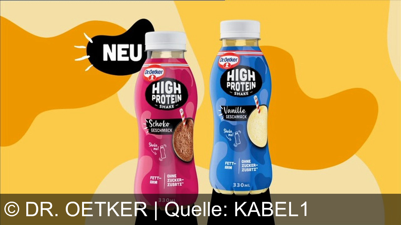 TV Werbung dr. oetker - Genieße den neuen Dr. Oetker High-Protein-Shake: Extra lecker, extra viel Protein, fettarm und ohne Zuckerzusatz. Jetzt in Schoko- oder Vanille-Geschmack probieren!