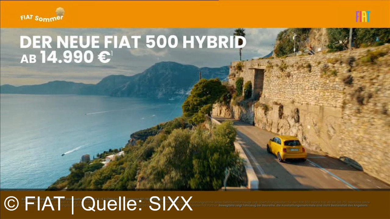 TV Werbung fiat - Starte jetzt in den FIAT Sommer: Genieße jeden Augenblick im neuen Fiat 500 Hybrid – schon ab 14.990 €.