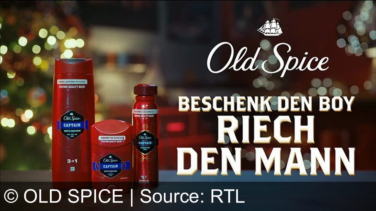 TV Werbung old spice - Der Weihnachtsmann empfiehlt Old Spice: Riecht nach Mann, nicht nach Beu. 46 Stunden Frische für den Captain. Verschenke Old Spice und erlebe "Johoi! Lolo, lolo, lolo, so nice!