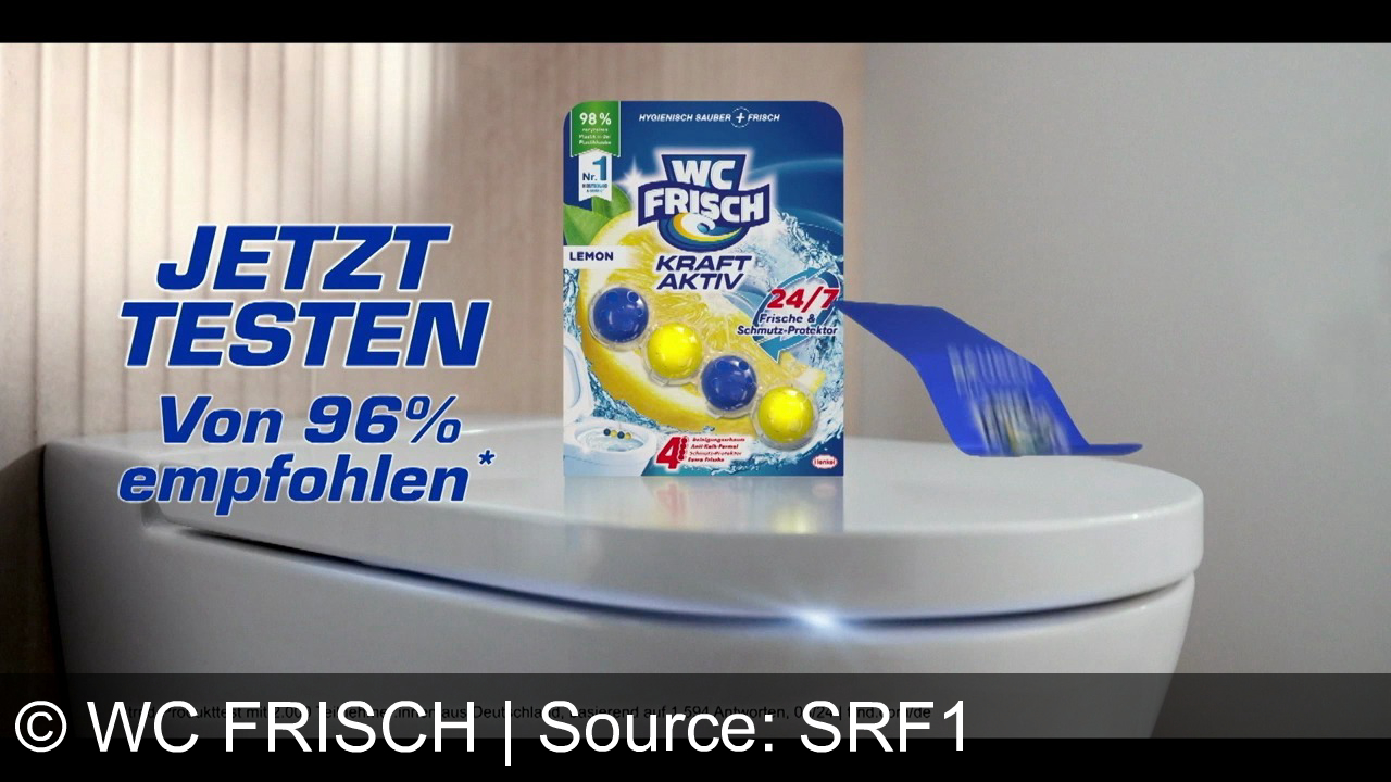 TV Werbung wc frisch - WC-frisch Kraftaktiv: 24/7 hygienisch sauber und frisch! Von 96% empfohlen. Teste jetzt die Kraft des Frische- & Schmutz-Protectors.