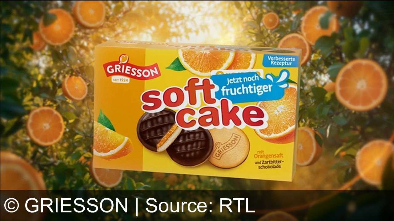 TV Werbung griesson - Erlebe den fruchtigen Genuss: Griesson Soft Cake mit Orangensaft und Zartbitterschokolade – so unverhofft, so zart!