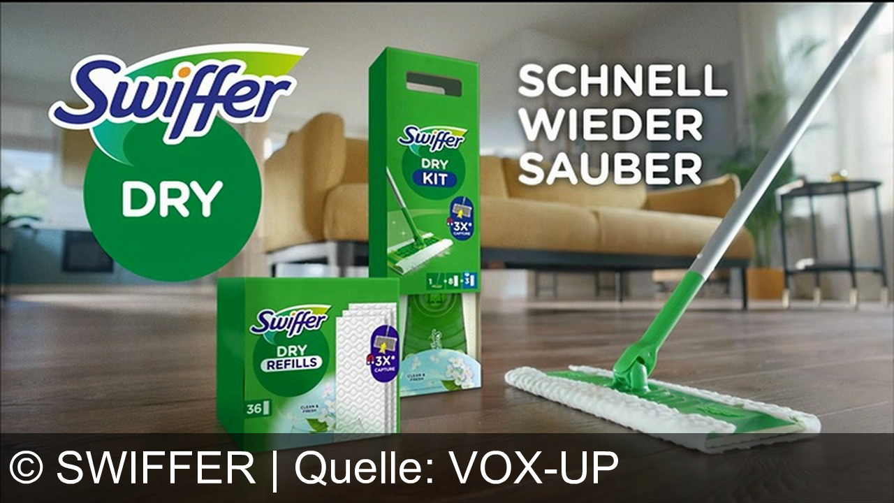 TV Werbung swiffer - Swiffer: Spielend leicht sauber! Mit Swiffer trockenen Bodentüchern Staub und Haare im Handumdrehen beseitigen. Schnell wieder sauber, selbst an schwer erreichbaren Stellen. Game Over für Schmutz!