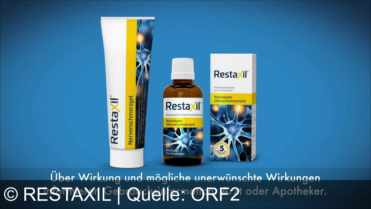 TV Werbung restaxil - Restaxil – das Nr. 1 Arzneimittel bei Nervenschmerzen wie Fibromyalgie und Ischias. Natürlich schmerzfrei leben – dank Restaxil!