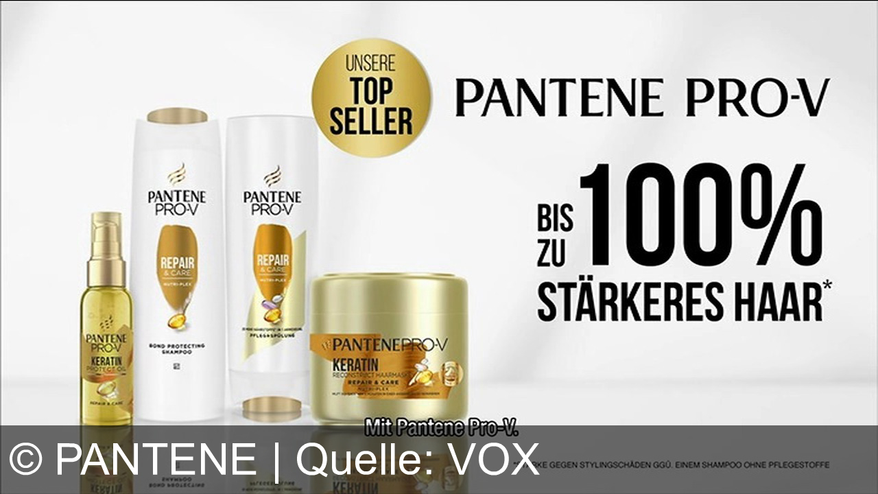 TV Werbung pantene - Erlebe mit Pantene Pro-Vs einzigartiger Formel bis zu 100% stärkeres, gesundes Haar und fühle dich an einem Great Hair Day unbesiegbar.