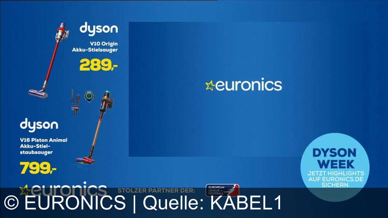 TV Werbung euronics - Maximale Power, innovative Technik: Die Dyson Akku-Staubsauger V10 Origin & V16 Piston Animal – jetzt exklusiv bei Euronics zur Dyson Week! Entdecke die Highlights und sichere dir Top-Angebote!