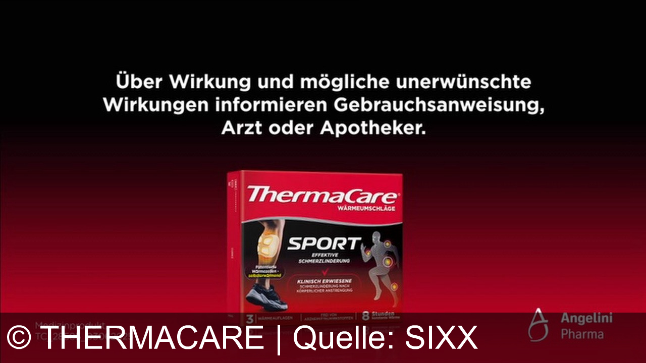 TV Werbung thermacare - Trainiere hart, erhole dich smart: ThermaCare Sport von Angelini Pharma – 8 Stunden natürliche, klinisch bestätigte Schmerzlinderung für überstrapazierte Muskeln.