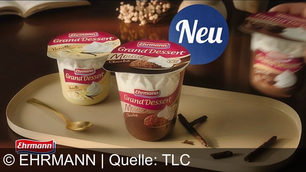 TV Werbung ehrmann - Großer Genuss, neues Erlebnis: Ehrmann Grand Dessert Mousse – das Dessert, das begeistert. Schokolade, Knistern, Vorfreude – keiner macht mich mehr an als Ehrmann!