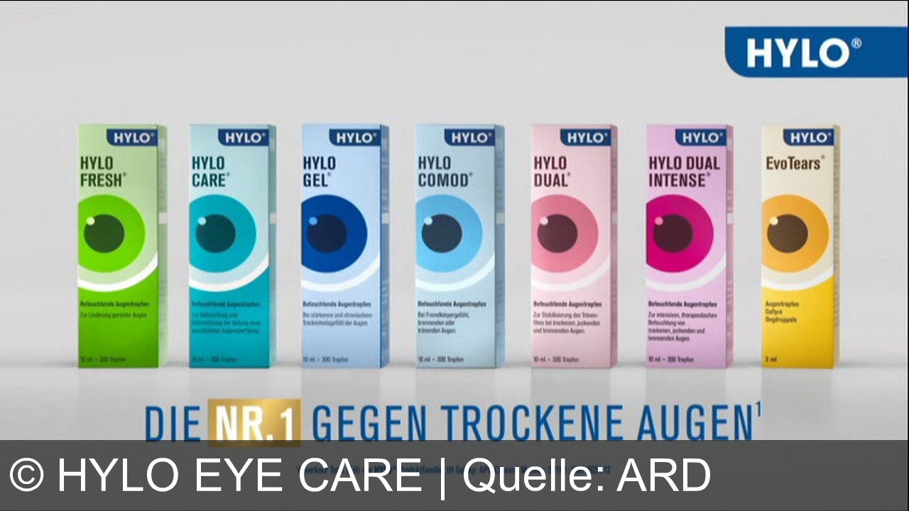 TV Werbung hylo eye care - HYLO - Die Nr. 1 gegen trockene Augen! Erlebe langanhaltende Linderung mit Hylokomod und spüre die Erfrischung. Ideal für unterwegs und empfohlen vom Augenarzt.