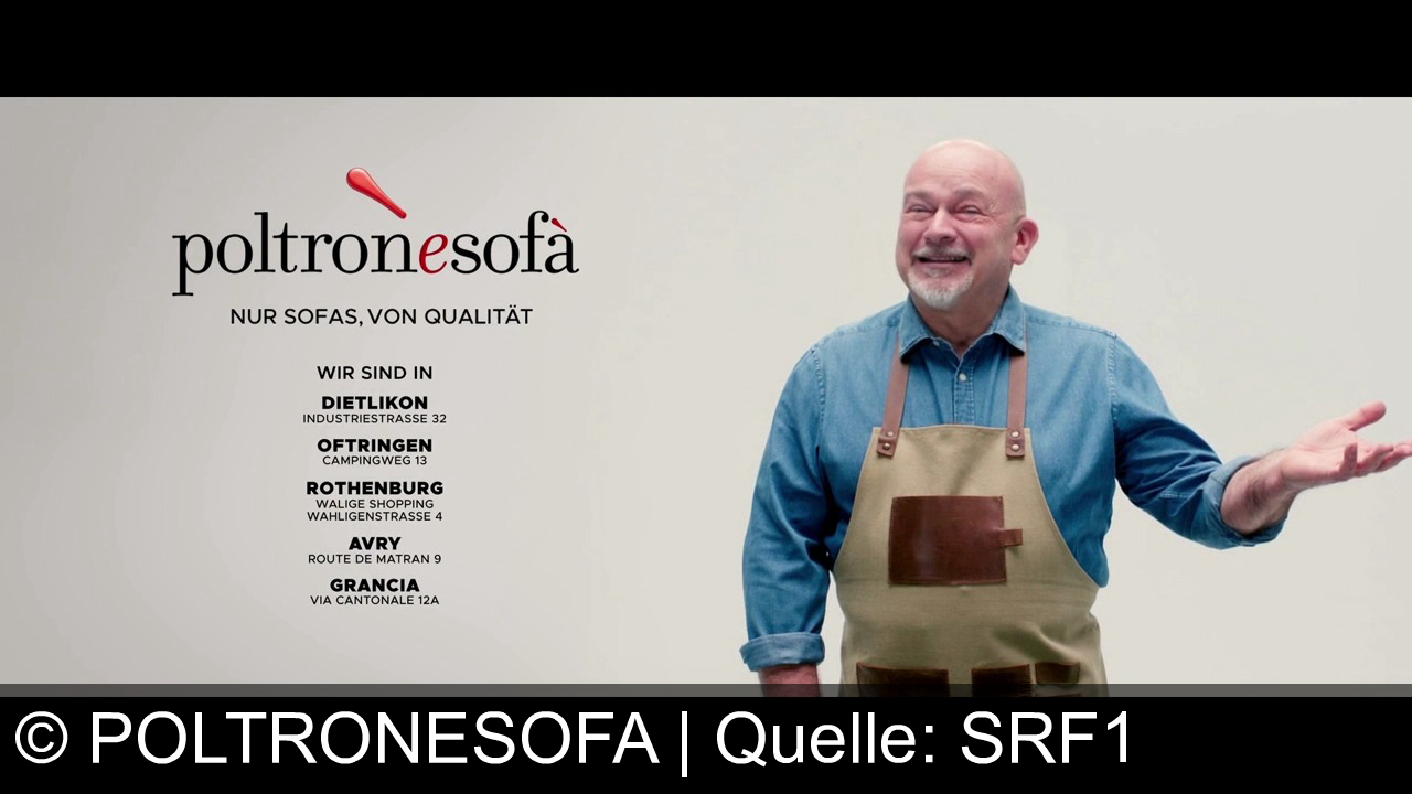TV Werbung poltronesofa - Poltronesofà: Premium-Rabatt bis zu 60% auf alle Sofas. Palagano ab 729 CHF – nur echte Qualität. Jetzt in Dietlikon, Oftringen, Rothenburg, Avry & Grancia!