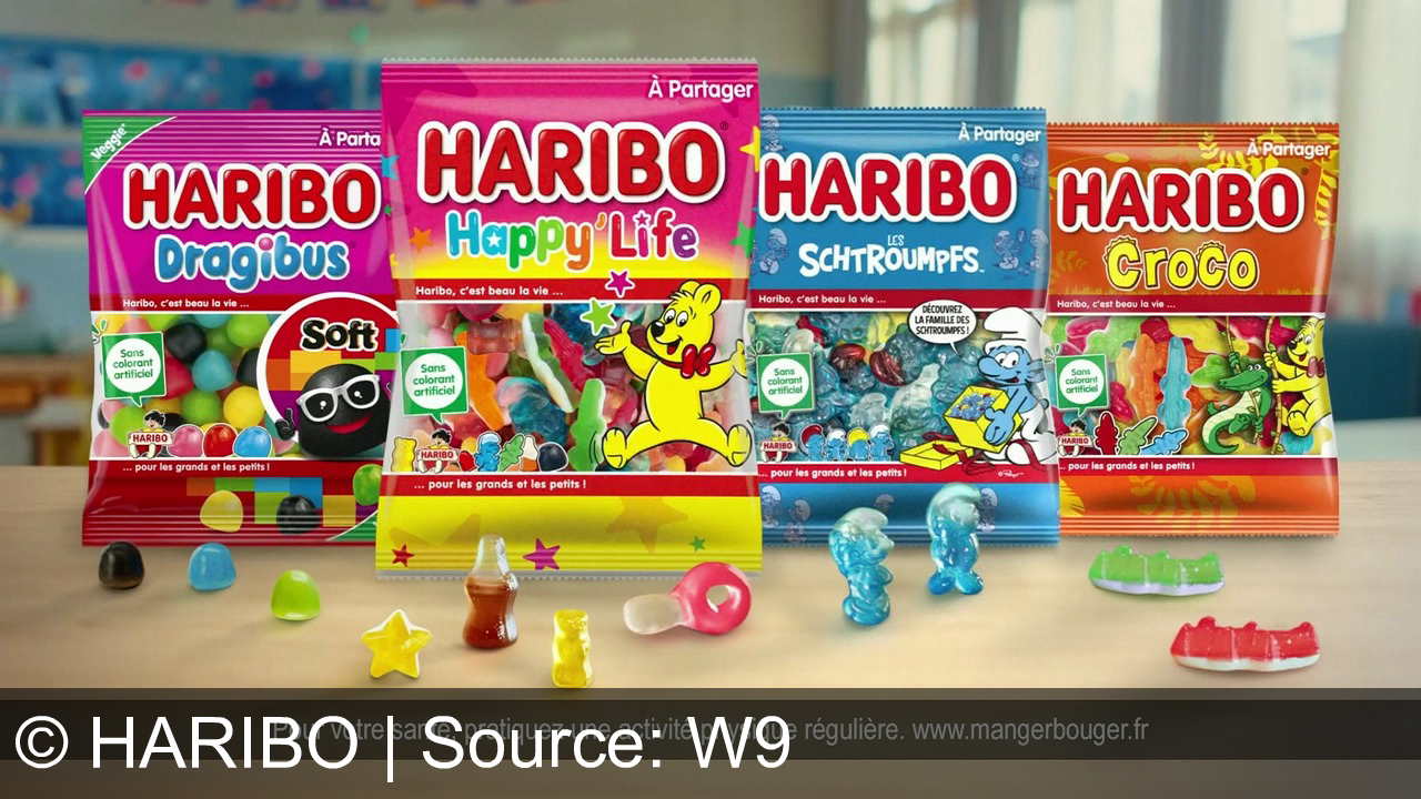 TV Werbung haribo - Haribo, c'est beau la vie : Dragibus, Happy'Life, Schtroumpfes et Crococo à partager, pour les grands et les petits, sans colorant artificiel !