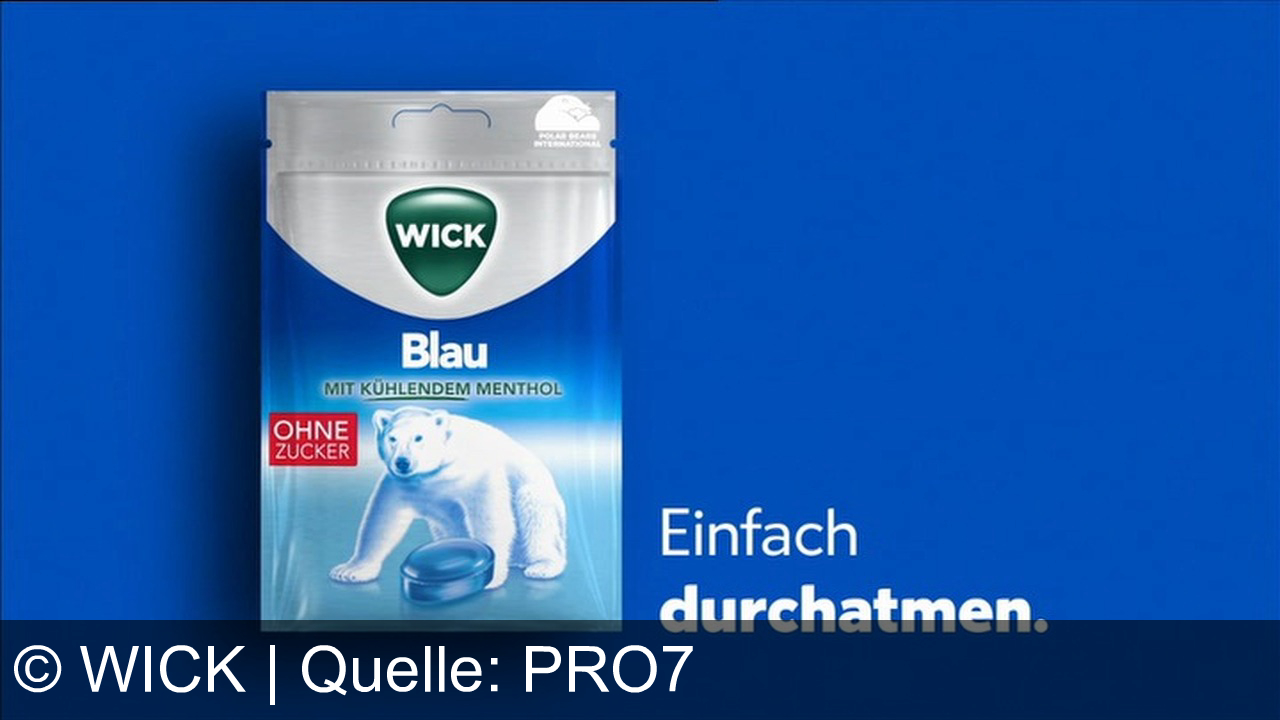TV Werbung wick - Wick Blau mit kühlendem Menthol: Für freies Durchatmen, ganz ohne Zucker.