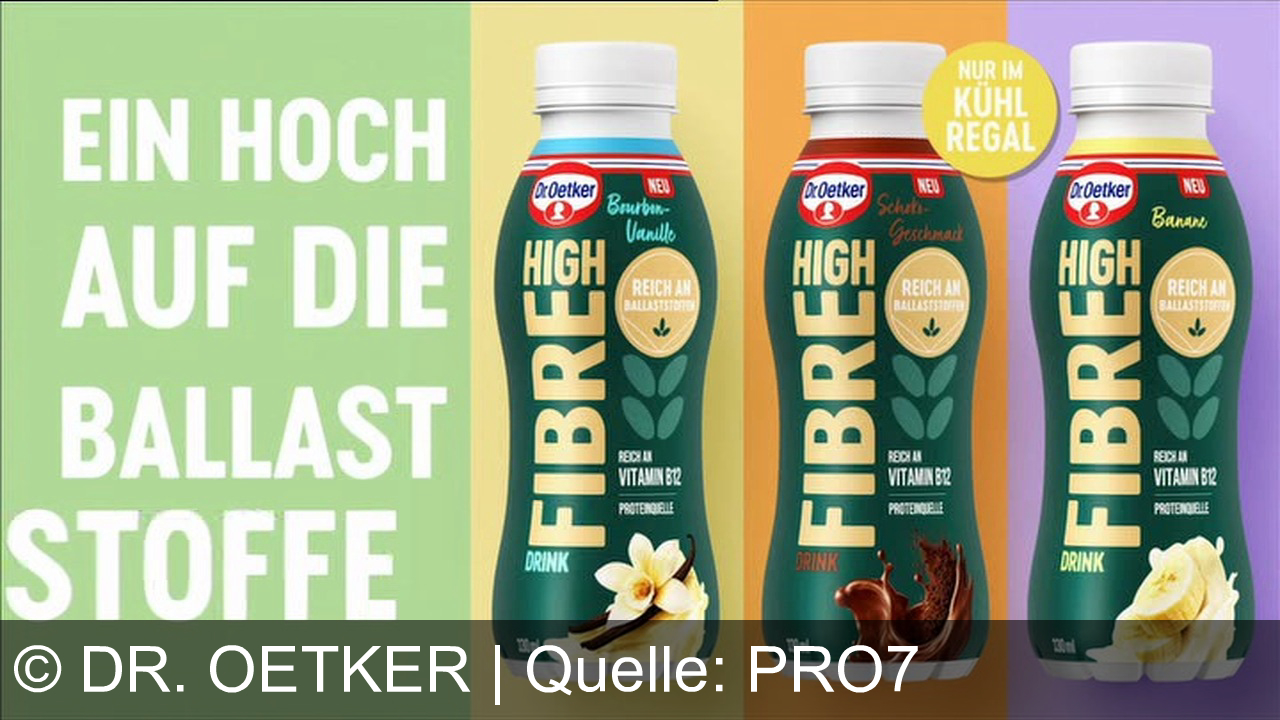 TV Werbung dr. oetker - Der neue High Fiber Drink von Dr. Oetker: Ein Hoch auf die Ballaststoffe – reich an Vitamin B12, lecker und voller Schwung für deinen Tag.