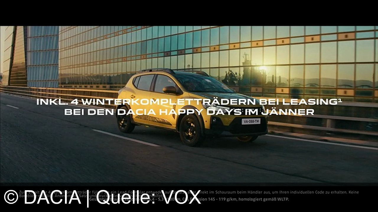 TV Werbung dacia - Dacia Sandero Stepway erleben: Jetzt bei den Dacia Happy Days in Wien, inkl. 4 Winterkompletträdern und moderner Motorenpalette – clever unterwegs, bereit für jedes Abenteuer!