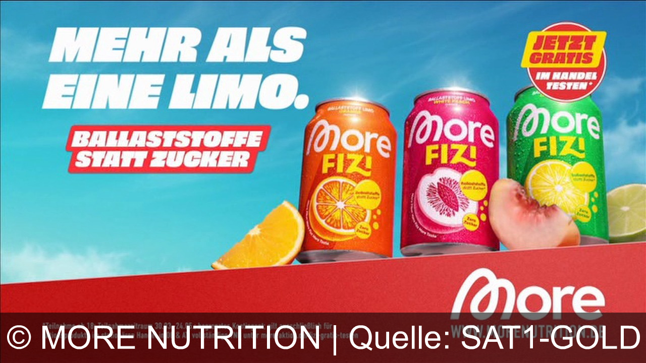 TV Werbung more nutrition - More Fizzy: Ballaststoffe statt Zucker für smarte, prickelnde Erfrischung. Jetzt gratis testen!