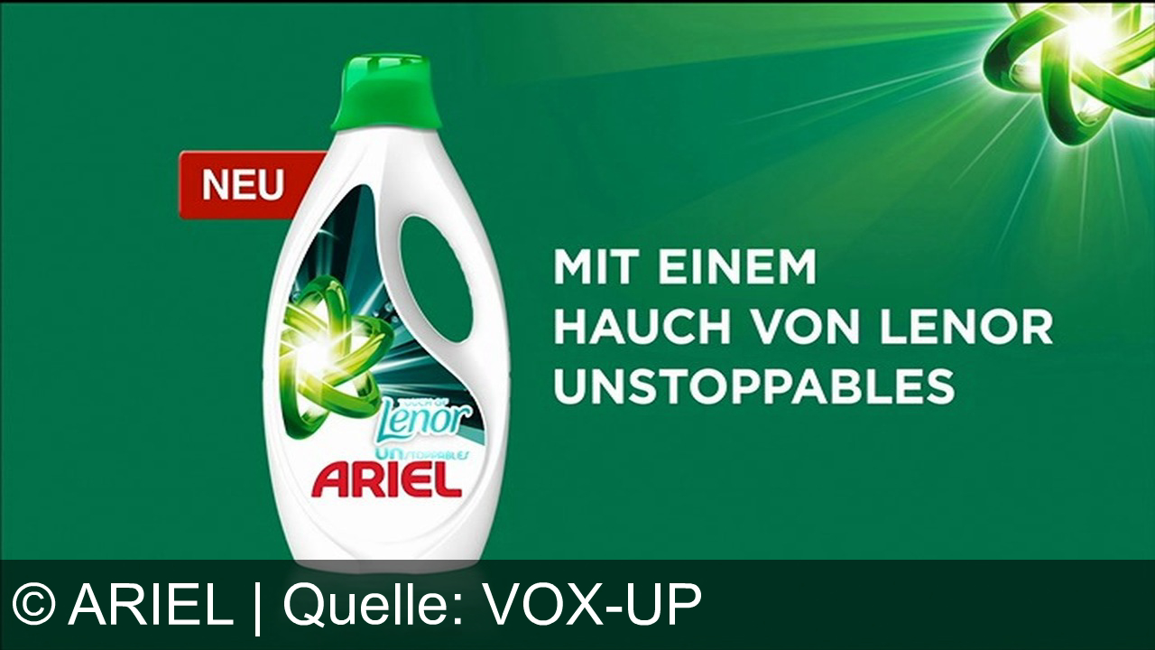 TV Werbung ariel - Sag "Bye-bye" zu Boomerang-Gerüchen und "Hallo" zu langanhaltender Frische mit dem neuen Ariel und einem Hauch von Lenor Unstoppables!