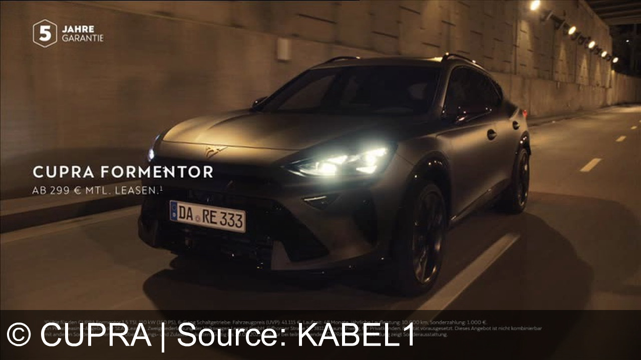 TV Werbung cupra - Cupra Formentor – die Verbindung starker Seelen. Jetzt ab 299 € mtl. leasen und 5 Jahre Garantie sichern. Drive the obsession.