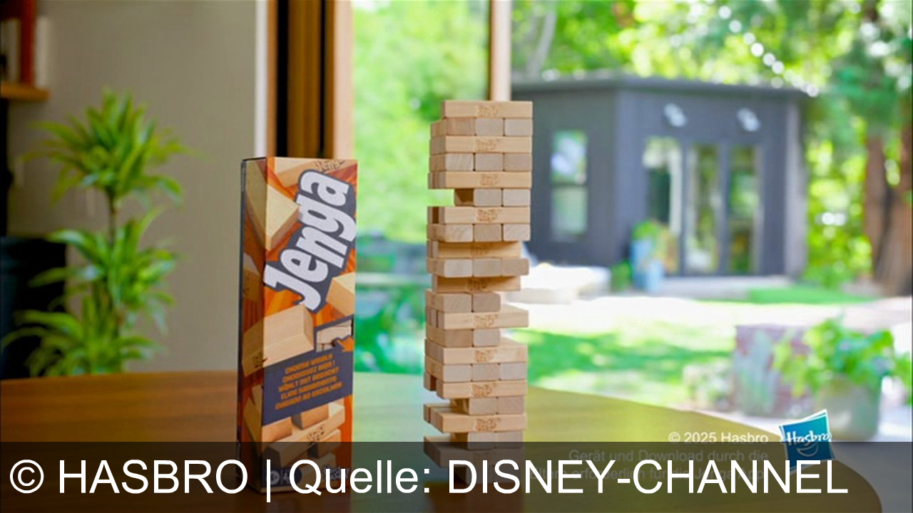 TV Werbung hasbro - Jenga von Hasbro – Der Partyspaß für clevere Baumeister! Spiele mit Freunden, nutze die Web-App und lass die Spannung bis zum letzten Stein wachsen.