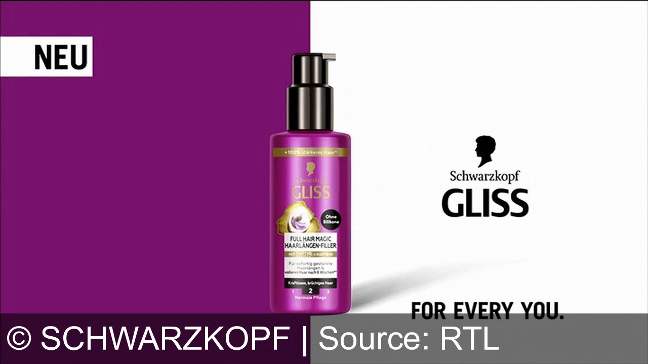 TV Werbung schwarzkopf - Sofia Vergara  wirbt für Schwarzkopf: Gliss Full Hair Magic mit Koffein – für magisch volles, 100% stärkeres Haar. Entdecke jetzt den Haarlängen-Filler. For every you.