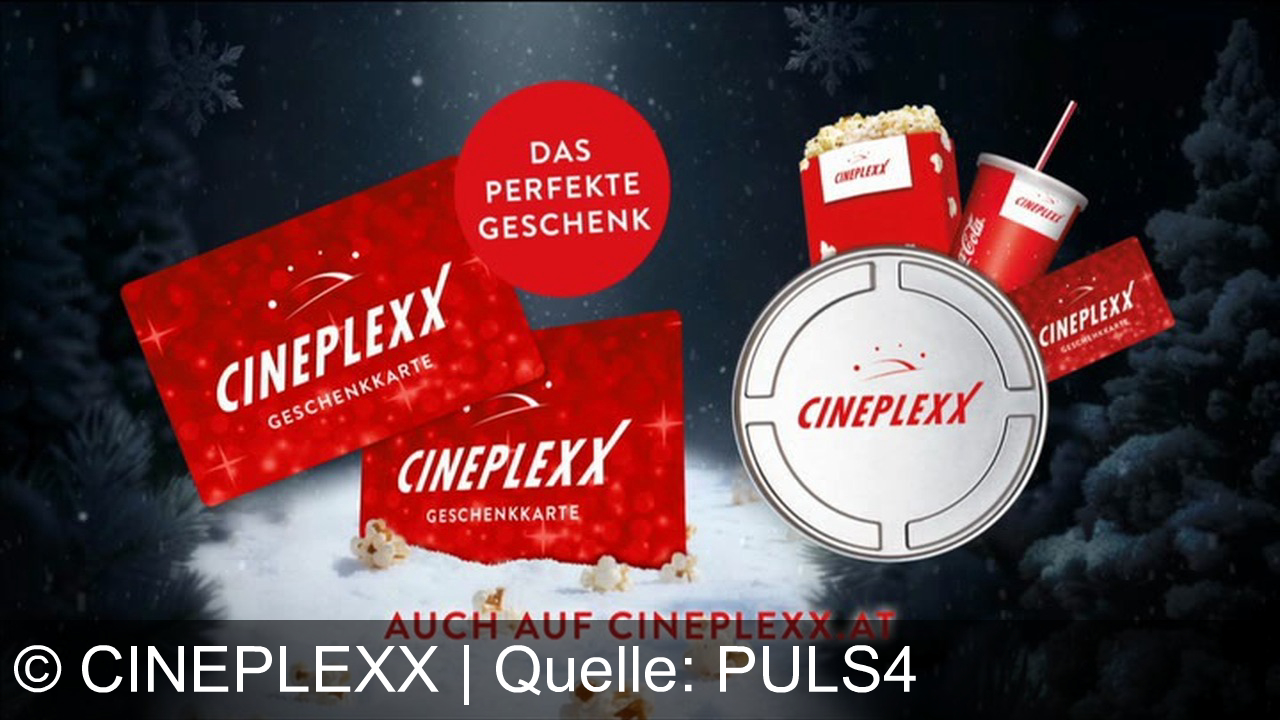 TV Werbung cineplexx - Schenke große Kino-Momente zu Weihnachten mit der Cineplexx Geschenkkarte – für Freude, Popcorn und unvergessliche Erlebnisse! Jetzt auch auf cineplexx.at.