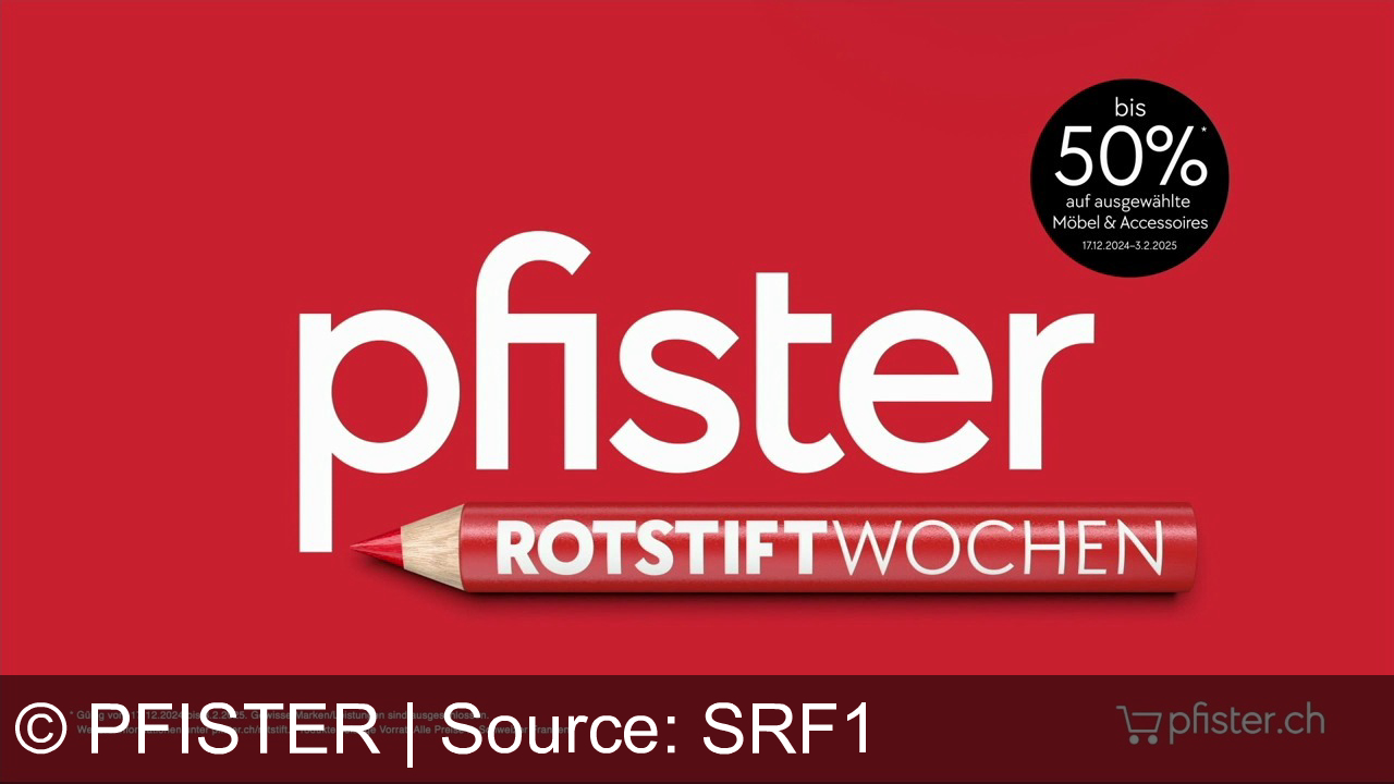 TV Werbung pfister - Diesmal im Pfister-Werbe-Rap: Bett, Stuhl, Sessel, Lampe, Sofa ;) Sparen Sie bis zu 50% bei der Pfister «Rotstiftwoche» auf ausgewählte Möbel und Accessoires. Aktion gültig vom 17.12.2024 bis 3.2.2025. Weitere Infos auf pfister.ch/rotstift.