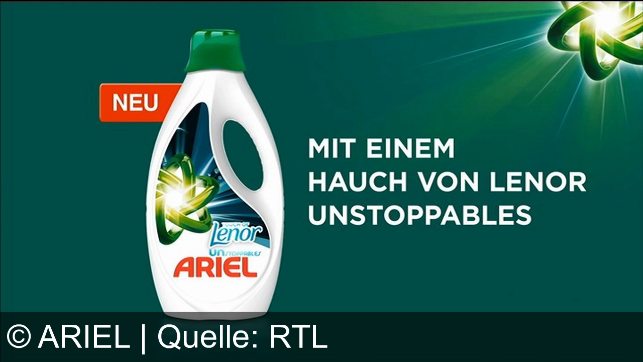 TV Werbung ariel - Sag "Bye-bye" zu Boomerang-Gerüchen und "Hallo" zu langanhaltender Frische mit dem neuen Ariel und einem Hauch von Lenor Unstoppables!