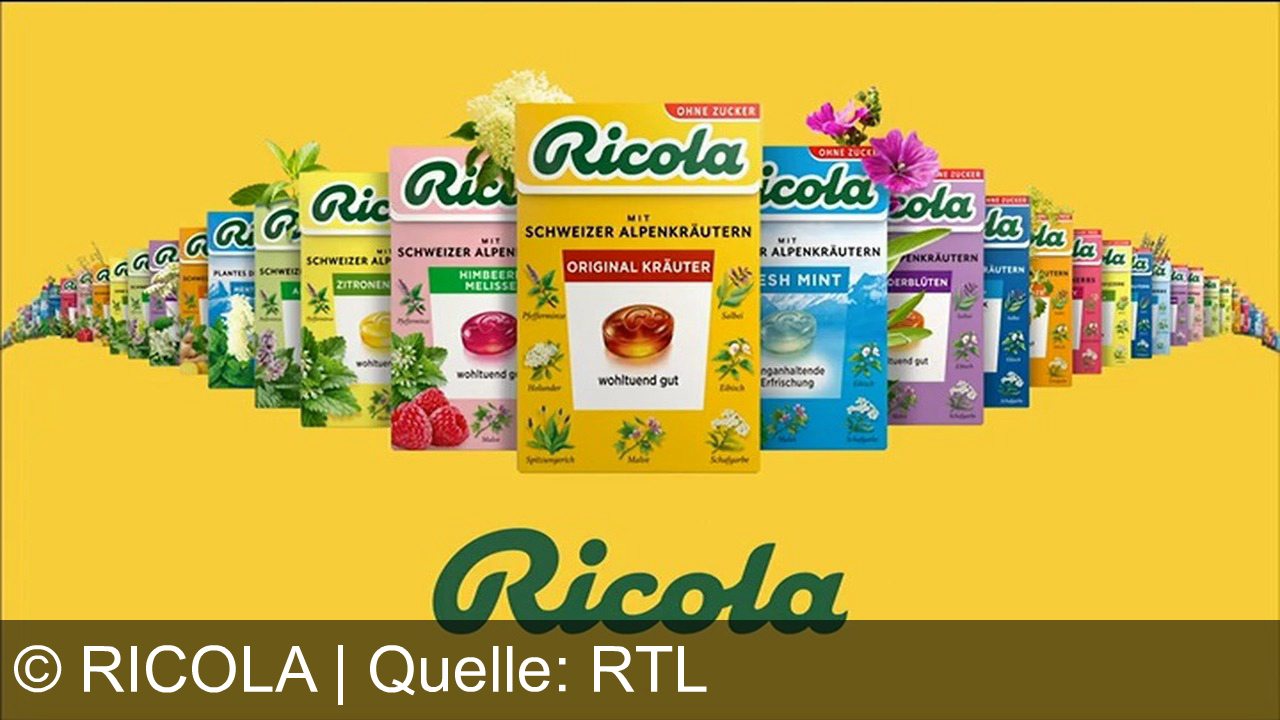 TV Werbung ricola - Mit Ricola Alpenkräuter-Bonbons ohne Zucker: Erfrischende Vielfalt aus den Schweizer Alpen – für wohltuend guten Geschmack beim Wandern. Fühl dich Bonbon!