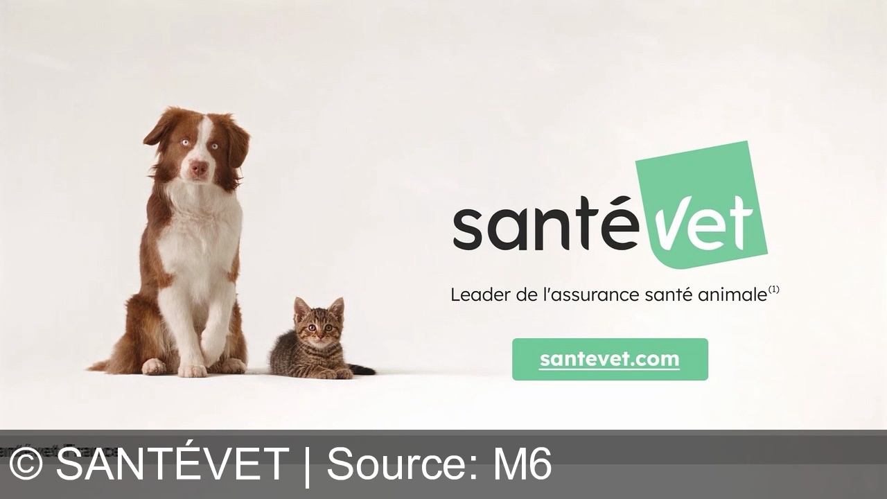 TV Werbung santévet - Avec SantéVet, protégez votre chien et votre chat des imprévus : une assurance santé animale qui couvre les frais vétérinaires en cas d’accident ou de maladie. Devis gratuit sur santevet.com !
