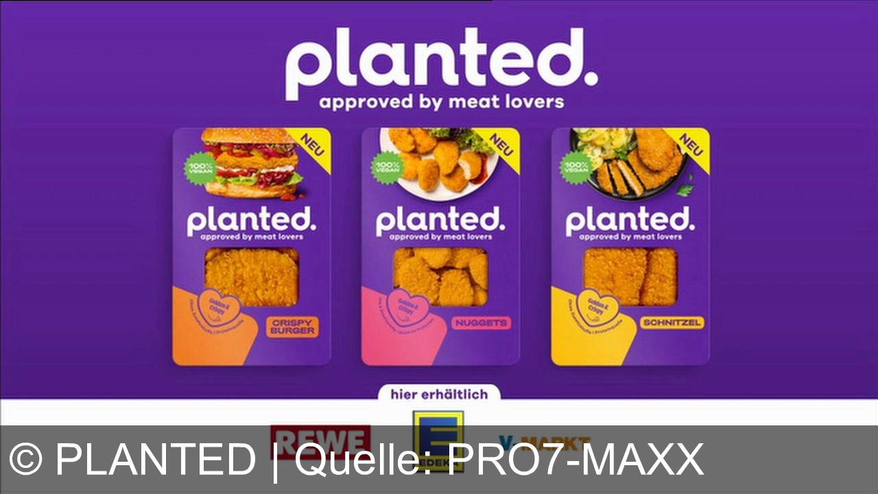 TV Werbung planted - planted: Pflanzenbasierter Genuss, von Meat Lovers getestet und geliebt. Jetzt NEU als CRISPY BURGER, NUGGETS & SCHNITZEL bei REWE, V-MARKT und EDEKA!