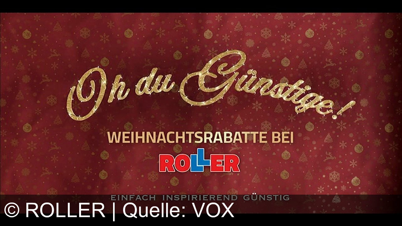 TV Werbung roller - Gemütliche Weihnachten mit Möbel Roller: 30% auf künstliche Weihnachtsbäume & Kugeln, Tafelservice nur 29,99 € – Einfach inspirierend günstig!