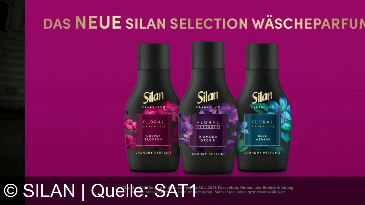 TV Werbung silan - Silan Selection Wäscheparfum: Entdecke hochwertige Düfte wie Blue Blossom, Diamond Orchid & Cherry Jasmine. Jetzt gratis testen und das beste Dufterlebnis für deine Kleidung erleben!
