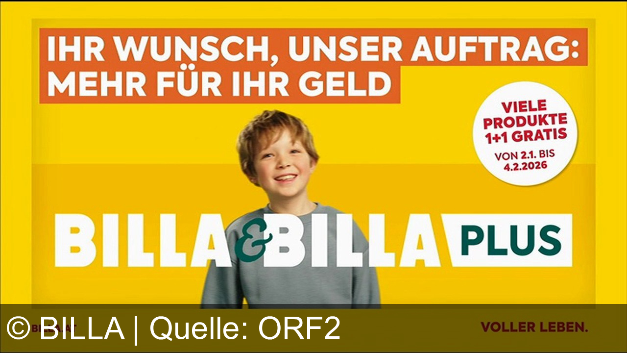 TV Werbung billa - 1+1 gratis bei Billa & Billa Plus: Zwei Champignons-Becher für nur 89 Cent. Jetzt mehr für Ihr Geld sichern – nur vom 2.1. bis 4.2.2026! Alle Infos auf billa.at. Voller Leben.