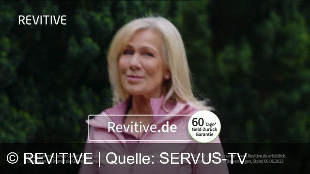 TV Werbung revitive - der Durchblutungsstimulator gegen Beinschmerzen, Krämpfe und Schwellungen.