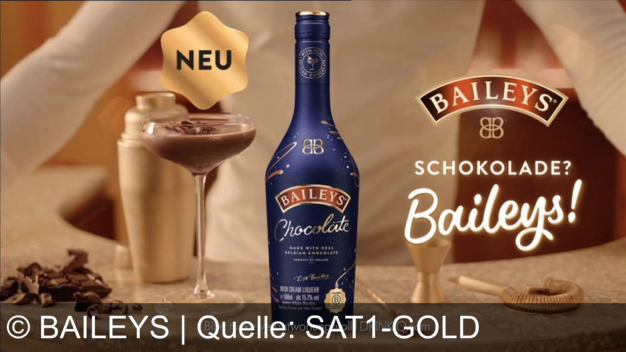 TV Werbung baileys - Genieße das Fest: Baileys – jetzt neu als echte Schokolade! Irischer Cream Liqueur, festliche Stimmung, unwiderstehlicher Genuss. Bitte trinke verantwortungsvoll.