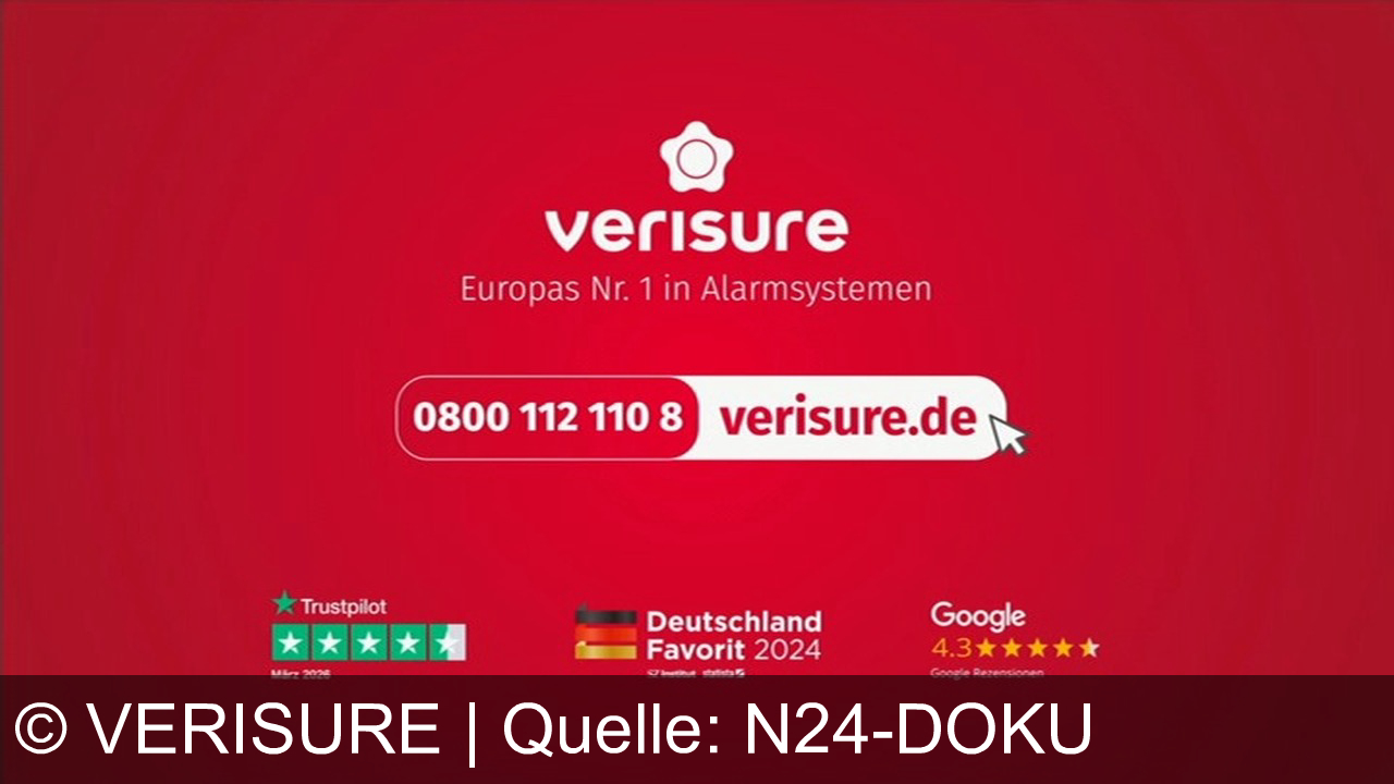 TV Werbung verisure - Verisure: Europas Nr. 1. 24/7-Schutz, der bei Einbruch in Sekunden eingreift. Sicherheitscheck auf verisure.de.