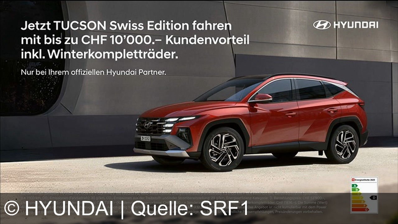 TV Werbung hyundai - Familienzeit genießen und elektrisch fahren: Der Hyundai Tucson Swiss Edition – modern, mit Premium-Ausstattung, Winterrädern und bis zu CHF 10'000 Kundenvorteil. Nur bei Hyundai Partnern!