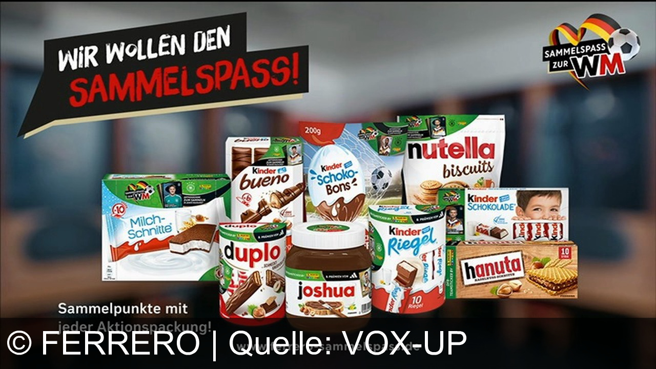 TV Werbung ferrero - Ferrero WM-Sammelaktion: Mit Kinder, Duplo und Nutella Punkte sammeln für DFB-Sticker & Adidas-Prämien. Weltklasse!