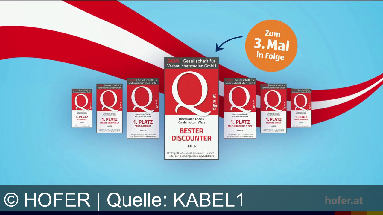 TV Werbung hofer - Starte frisch in die Woche mit HOFER! Spare mit Tiefpreisaktionen – z.B. 555g Schweinslungenbraten nur 4,99 €. HOFER: 1. Platz Bester Discounter, 3x in Folge. Mehr auf hofer.at!